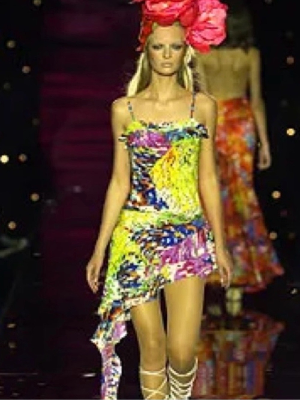 Julien MacDonald Runaway VOX SILK 2002 Multicolor Asymmetric Butterfly Y2K